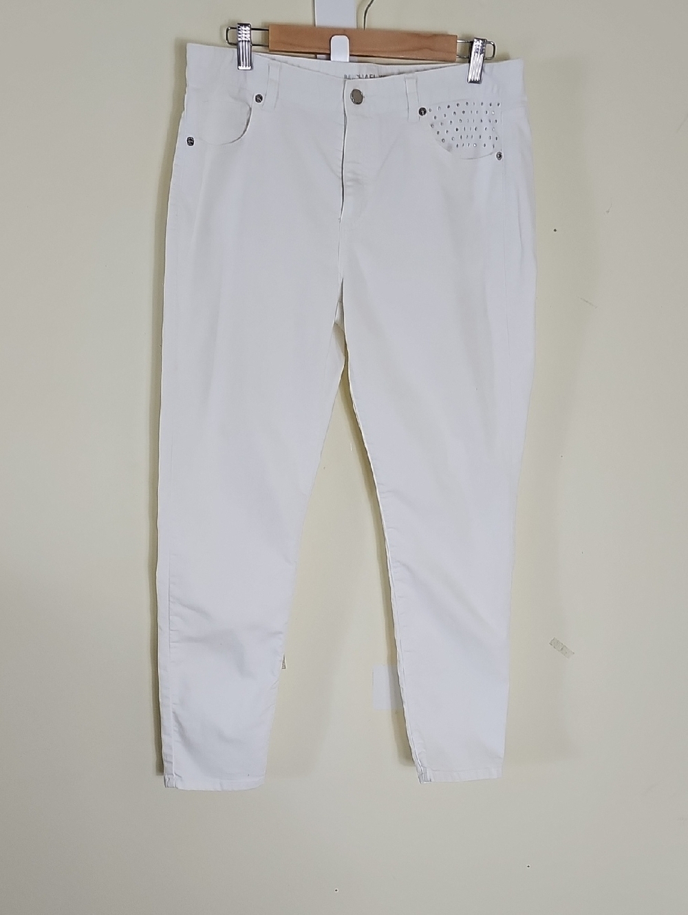 MICHAEL Michael Kors White Skinny Jeans with Stud Accent Size 12